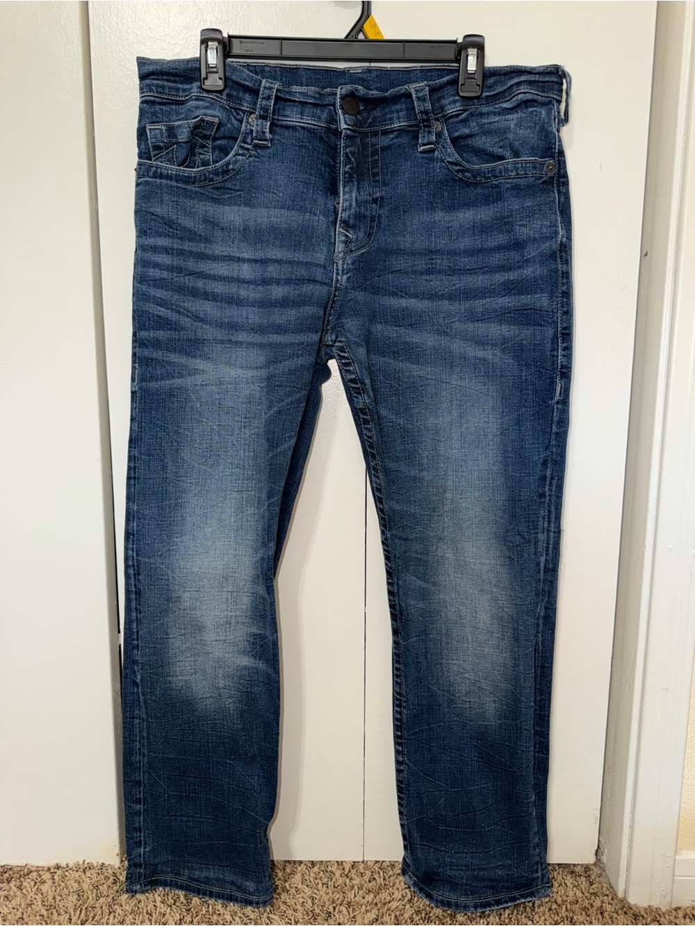 True Religion Men's Mid Wash Straight Jeans